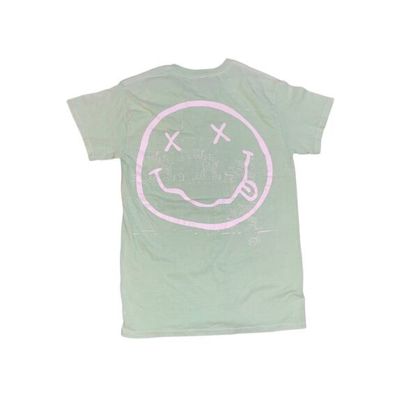 Nirvana T-Shirt Green Rock Band  Graphic Tee Grunge Punk Size Small - Picture 2 of 3